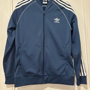 Adidas Navy Jacket with White Stripes
